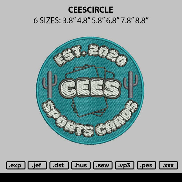 Ceescircle Embroidery File 6 sizes