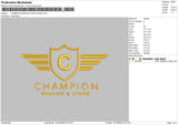 Champion Granite Embroidery File 6 sizes