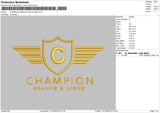 Champion Granite Embroidery File 6 sizes