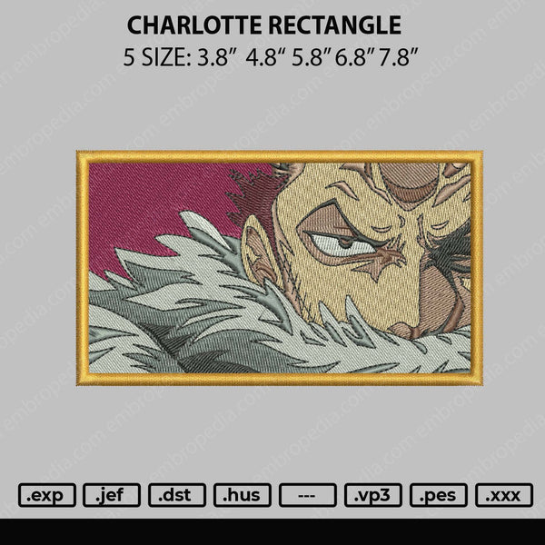 Charlotte Rectangle Embroidery File 5 sizes