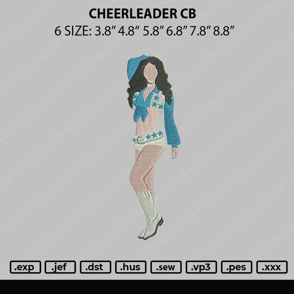 Cheerleader CB Embroidery File 6 sizes