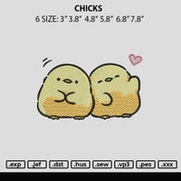Chicks Embroidery File 6 sizes