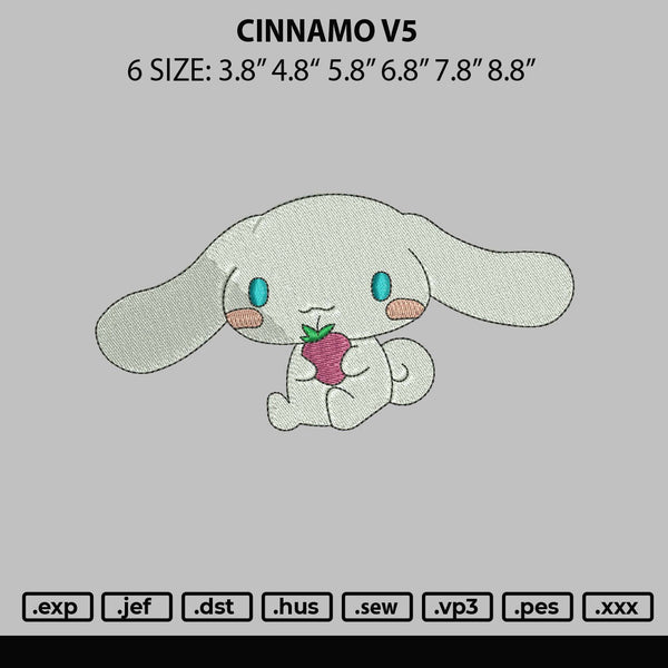 Cinnamo V5 Embroidery File 6 Sizes