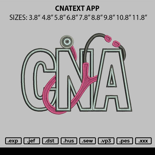 Cnatext App Embroidery File 6 sizes