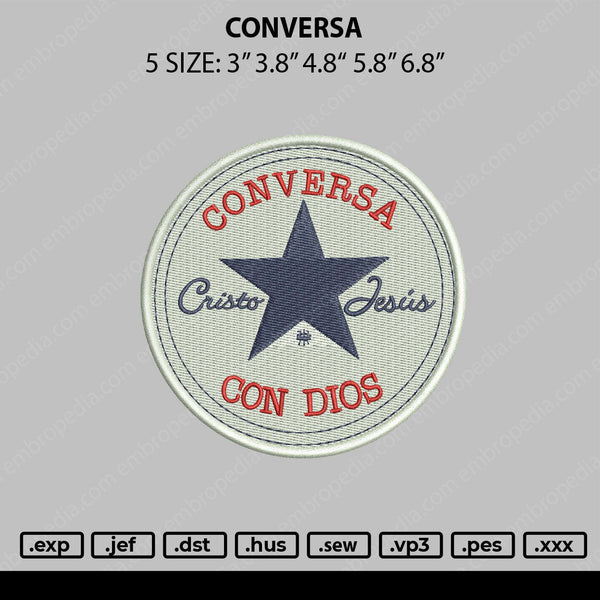 Conversa Embroidery File 5 sizes