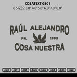 Cosatext 0801 Embroidery File 6 sizes