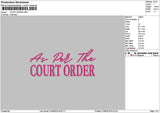 Courttext Embroidery File 6 sizes