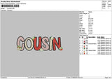 Cousintext 2109 Embroidery File 6 sizes