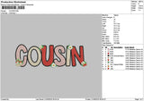Cousintext 2109 Embroidery File 6 sizes