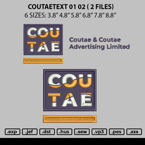 Coutaetext 01 02 Embroidery 2 Files