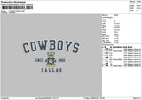 Cowboystext 0209 Embroidery File 6 sizes