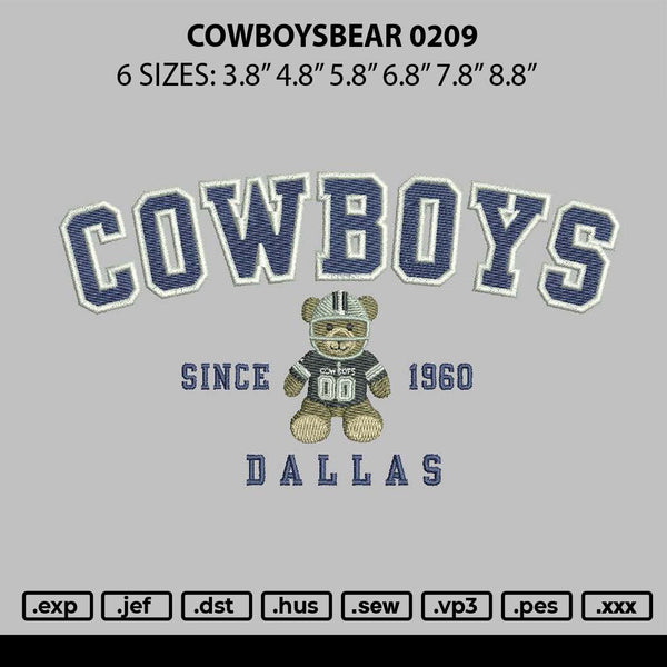 Cowboystext 0209 Embroidery File 6 sizes