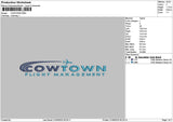 Cowtowntext Embroidery File 6 sizes