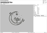 Crescent Moon Embroidery File 6 sizes