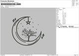 Crescent Moon Embroidery File 6 sizes