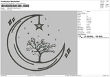 Crescent Moon Embroidery File 6 sizes