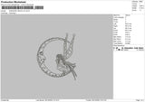 Crescent Moon V2 Embroidery Fle 6 sizes