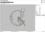 Crescent Moon V2 Embroidery Fle 6 sizes