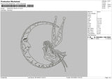 Crescent Moon V2 Embroidery Fle 6 sizes
