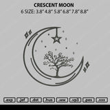 Crescent Moon Embroidery File 6 sizes