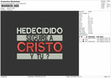 CRISTO Embroidery File Design