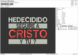 CRISTO Embroidery File Design
