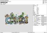 Cruzetext Embroidery File 6 sizes