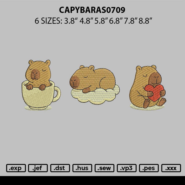 Capybaras0709 Embroidery File 6 sizes