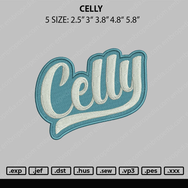 Celly Embroidery File 5 sizes