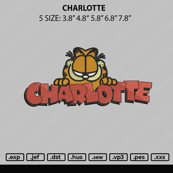 Charlotte Embroidery File 5 sizes