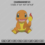 Charmander V3 Embroidery File 5 sizes