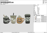 Coffeehalloween 2207 Embroidery File 6 sizes