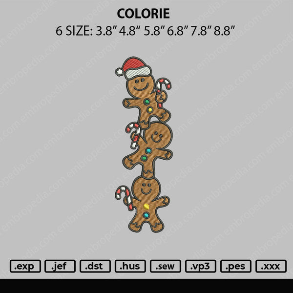 Colorie Embroidery File 6 sizes