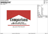 Comparisontext Embroidery File 6 sizes
