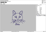 Cora Cat Embroidery File 6 sizes