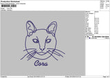 Cora Cat Embroidery File 6 sizes