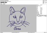 Cora Cat Embroidery File 6 sizes