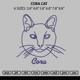Cora Cat Embroidery File 6 sizes