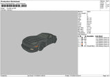 Black Car 1712 Embroidery File 6 sizes