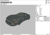 Black Car 1712 Embroidery File 6 sizes