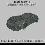 Black Car 1712 Embroidery File 6 sizes