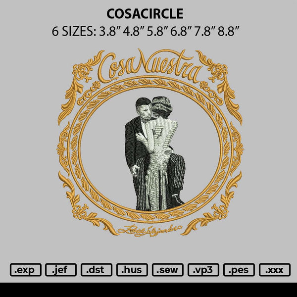 Cosacircle Embroidery File 6 sizes