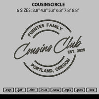Cousinstext Embroidery File 6 sizes