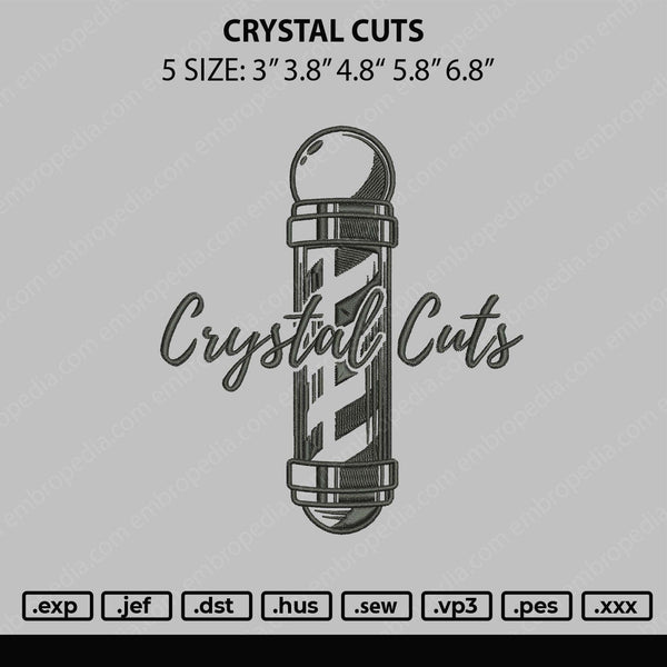 Crystal Cuts Embroiery File 5 sizes