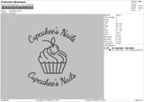 Cupcakees Nails Embroidery File 5 sizes