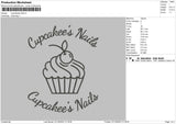 Cupcakees Nails Embroidery File 5 sizes