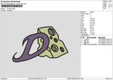 D Cheese Embroidery File 6 sizes