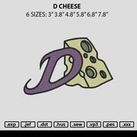 D Cheese Embroidery File 6 sizes