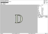 D Outline Embroidery File 6 sizes