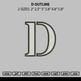 D Outline Embroidery File 6 sizes